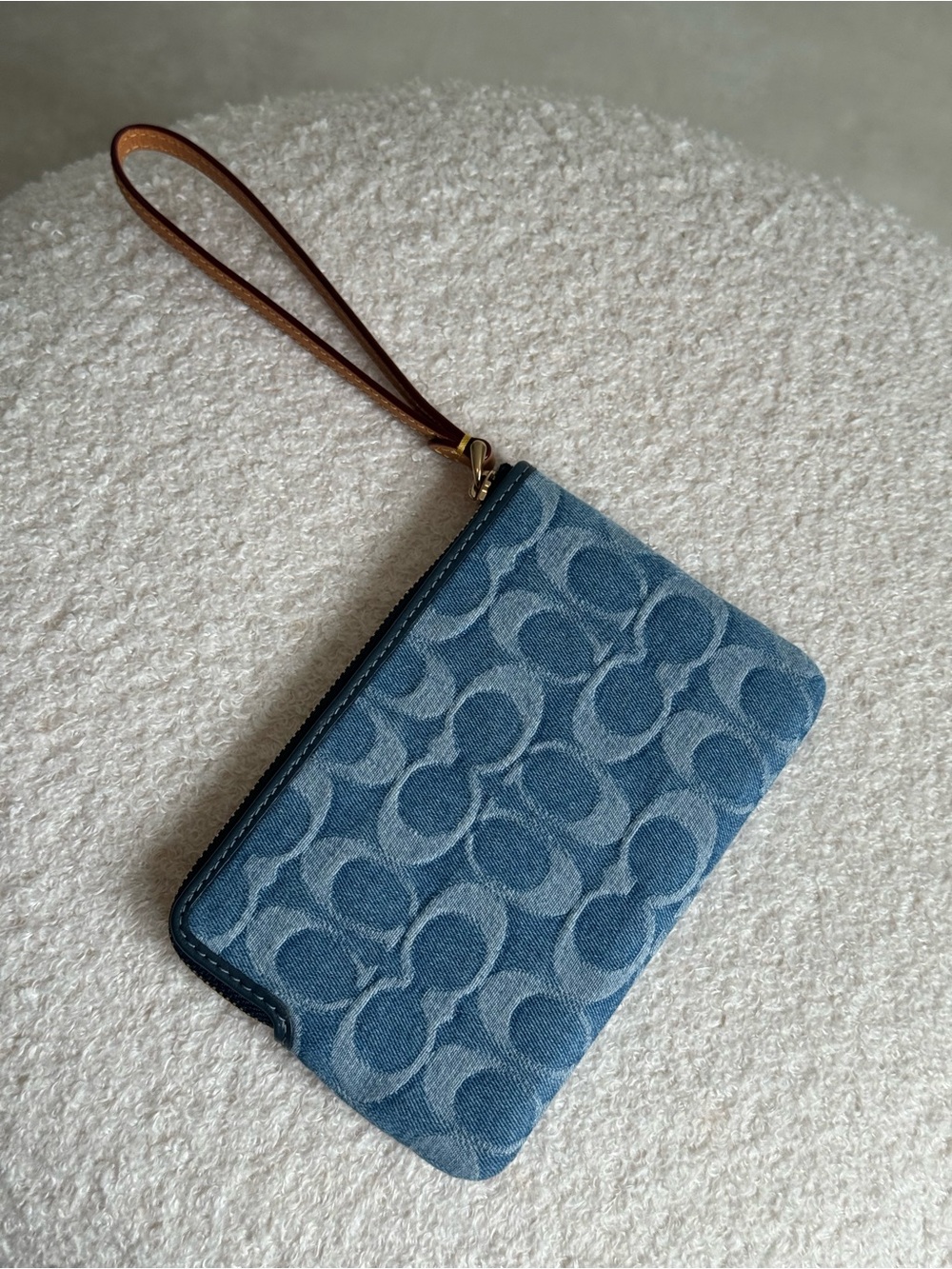 Coach Denim Wristlet with Rainbow, Cherries & Floral Embroidery - Picture 4 of 6